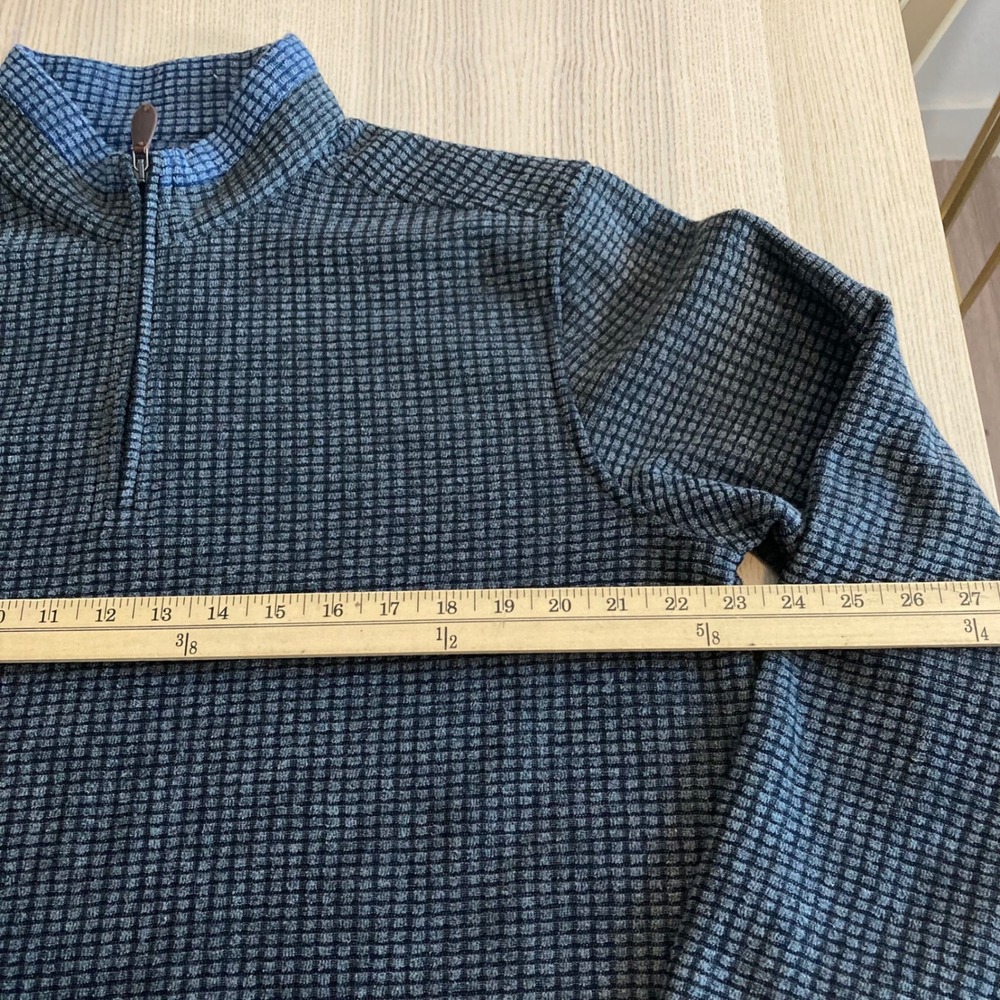 Johnston & Murphy Mens Pullover Sweater Quarter Zip Gray Knift Waffle  Size L - Picture 6 of 7